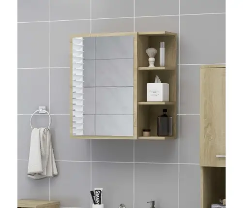 Vannasistabas Spoguļskapītis, Ozolkoka Krāsa, 62,5X20,5X64 Cm Vidaxl