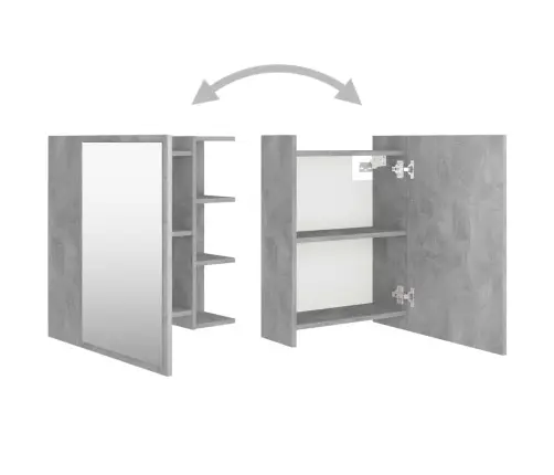 Vannitoa Peeglikapp Betoonhall 62,5X20,5X64 Cm Tehispuit