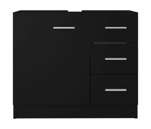 Spintelė Praustuvui, Juoda, 63X30X54cm Apdirbta Mediena