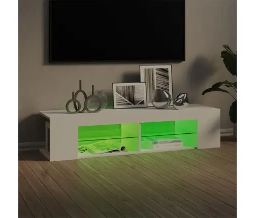Tv Plaukts Ar Led Lampiņām, 135X39X30 Cm, Balts Vidaxl