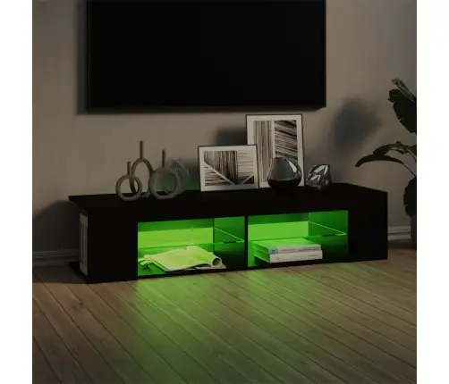 Tv Plaukts Ar Led Lampiņām, 135X39X30 Cm, Melns Vidaxl