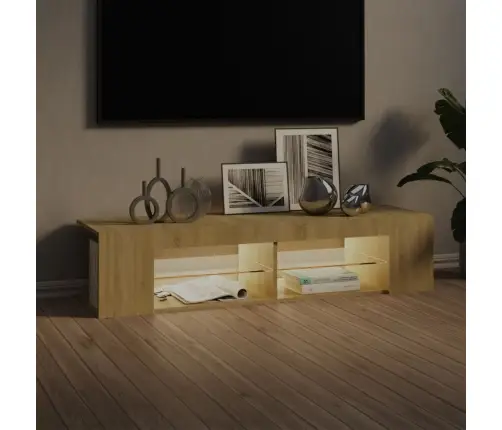 Tv Galdiņš Ar Led Lampiņām, 135X39X30 Cm, Ozolkoka Krāsā Vidaxl
