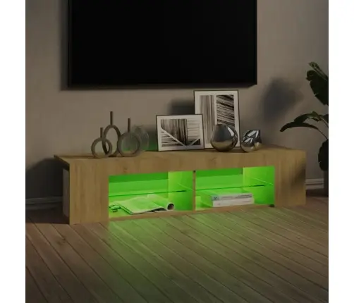 Tv Galdiņš Ar Led Lampiņām, 135X39X30 Cm, Ozolkoka Krāsā Vidaxl