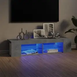 Tv Galdiņš Ar Led Lampiņām, 135X39X30 Cm, Betona Pelēks Vidaxl
