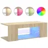 Tv Galdiņš Ar Led Lampiņām, 90X39X30 Cm, Ozolkoka Vidaxl