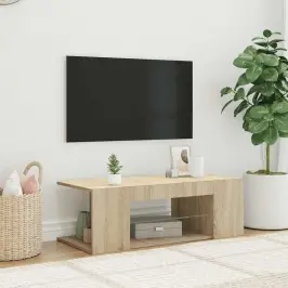 Tv Galdiņš Ar Led Lampiņām, 90X39X30 Cm, Ozolkoka Vidaxl