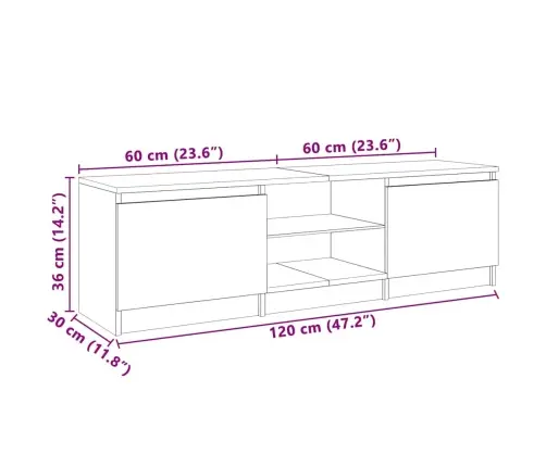 Tv Skapītis Ar Led Lampiņām, 120X30X36 Cm, Balts Vidaxl Tv Skapītis Ar Led Lampiņām, 120X30X36 Cm, Balts Vidaxl