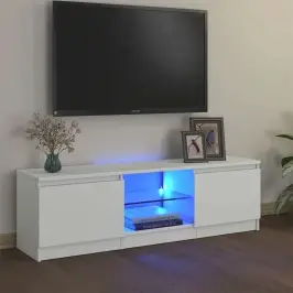Tv Skapītis Ar Led Lampiņām, 120X30X36 Cm, Balts Vidaxl