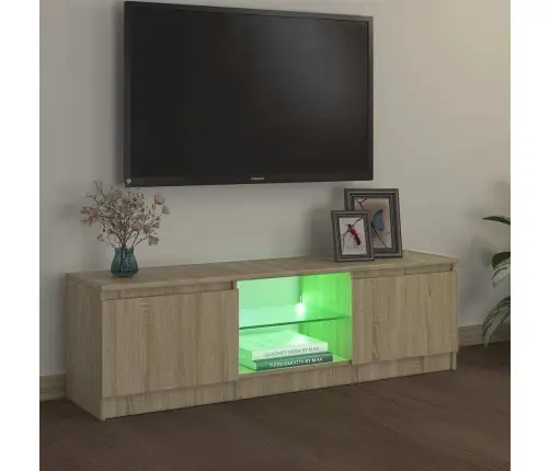 Tv Spintelė Su Led Apšvietimu, Ąžuolo Spalvos, 120X30X36Cm