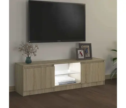 Tv Spintelė Su Led Apšvietimu, Ąžuolo Spalvos, 120X30X36Cm