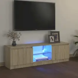 Tv Skapītis Ar Led Gaismiņām, 120X30X36 Cm, Ozolkoka Krāsa Vidaxl