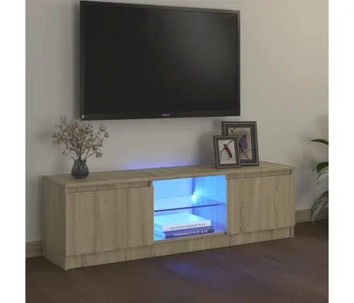Tv Spintelė Su Led Apšvietimu, Ąžuolo Spalvos, 120X30X36Cm