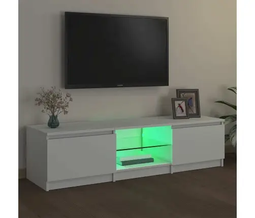 Televizoriaus Spintelė Su Led Apšvietimu, Balta, 140X40X36Cm