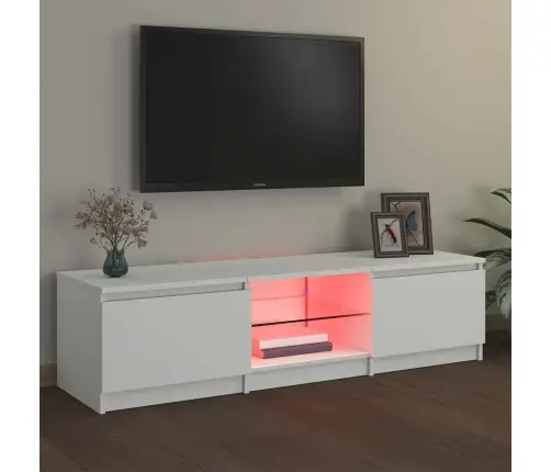 Televizoriaus Spintelė Su Led Apšvietimu, Balta, 140X40X36Cm