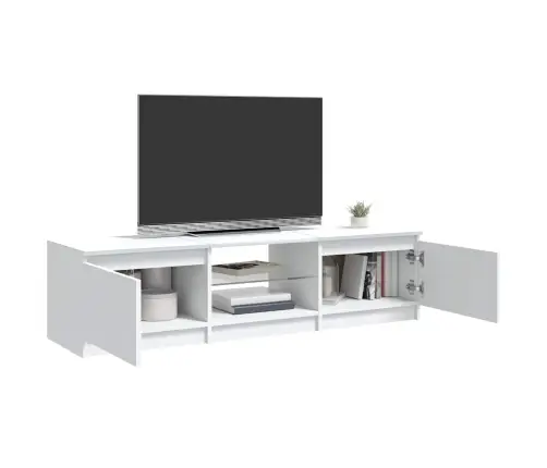 Televizoriaus Spintelė Su Led Apšvietimu, Balta, 140X40X36Cm