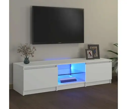 Televizoriaus Spintelė Su Led Apšvietimu, Balta, 140X40X36Cm