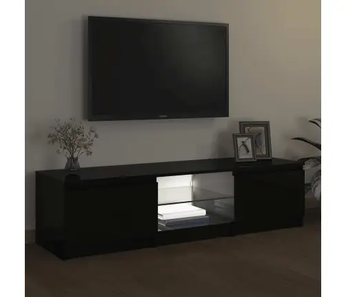 Televizoriaus Spintelė Su Led Apšvietimu, Juoda, 140X40X36Cm