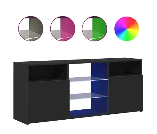 Tv Galdiņš Ar Led Lampiņām, Melns, 120X30X50 Cm Vidaxl
