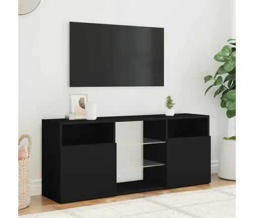 Tv Galdiņš Ar Led Lampiņām, Melns, 120X30X50 Cm Vidaxl