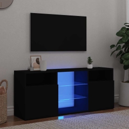 Tv Galdiņš Ar Led Lampiņām, Melns, 120X30X50 Cm Vidaxl