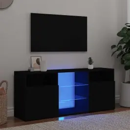Tv Galdiņš Ar Led Lampiņām, Melns, 120X30X50 Cm Vidaxl