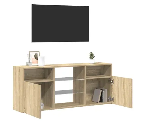 Televizoriaus Spintelė Su Led Apšvietimu, Ąžuolo, 120X30X50Cm