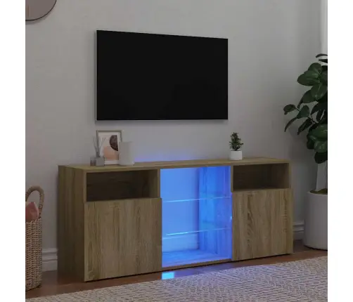 Televizoriaus Spintelė Su Led Apšvietimu, Ąžuolo, 120X30X50Cm