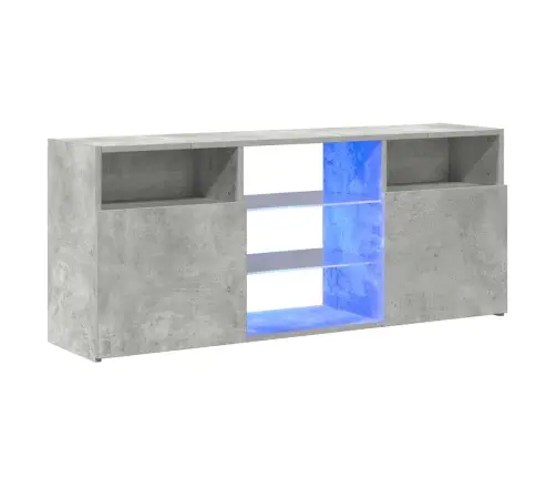 Televizoriaus Spintelė Su Led, Betono Pilka, 120X30X50Cm