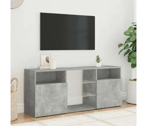 Televizoriaus Spintelė Su Led, Betono Pilka, 120X30X50Cm