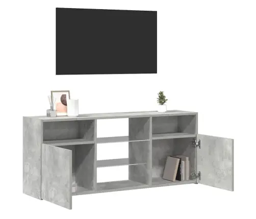 Televizoriaus Spintelė Su Led, Betono Pilka, 120X30X50Cm