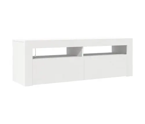 Tv Galdiņš Ar Led Lampiņām, 120X35X40 Cm, Balts Vidaxl