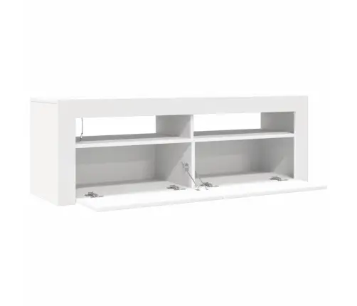 Tv Galdiņš Ar Led Lampiņām, 120X35X40 Cm, Balts Vidaxl