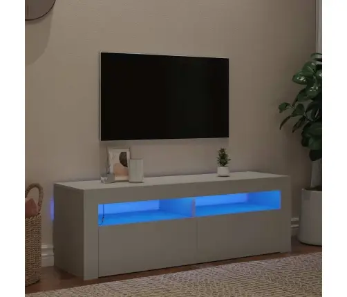 Tv Galdiņš Ar Led Lampiņām, 120X35X40 Cm, Balts Vidaxl