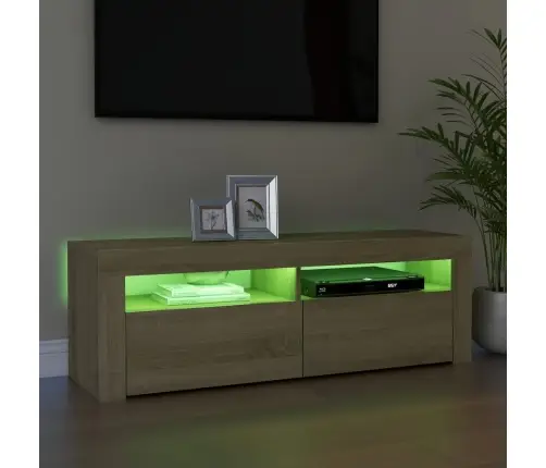 Televizoriaus Spintelė Su Led Apšvietimu, Ąžuolo, 120X35X40Cm