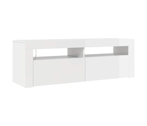 Tv Galdiņš Ar Led Lampiņām, 120X35X40 Cm, Spīdīgi Balts Vidaxl