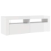 Tv Galdiņš Ar Led Lampiņām, 120X35X40 Cm, Spīdīgi Balts Vidaxl