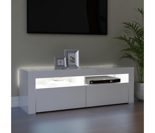 Tv Galdiņš Ar Led Lampiņām, 120X35X40 Cm, Spīdīgi Balts Vidaxl