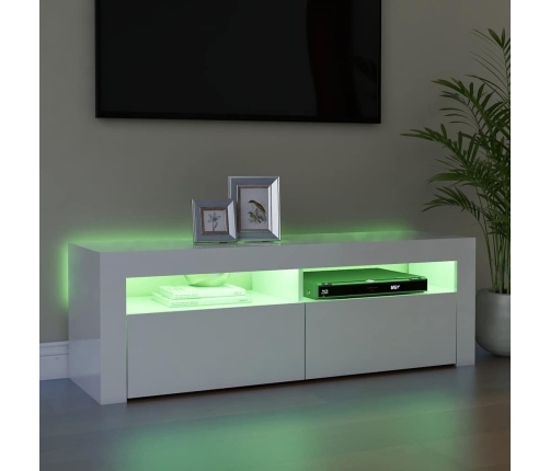Tv Galdiņš Ar Led Lampiņām, 120X35X40 Cm, Spīdīgi Balts Vidaxl