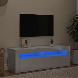 Tv Galdiņš Ar Led Lampiņām, 120X35X40 Cm, Spīdīgi Balts Vidaxl