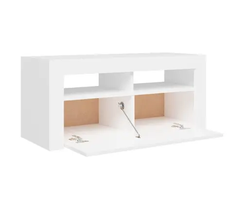 Tv Galdiņš Ar Led Lampiņām, 90X35X40 Cm, Balts Vidaxl