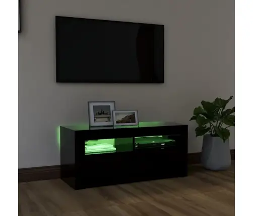 Tv Galdiņš Ar Led Lampiņām, 90X35X40 Cm, Melns Vidaxl
