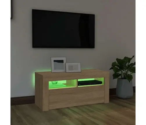 Tv Galdiņš Ar Led Lampiņām, 90X35X40 Cm, Ozolkoka Krāsā Vidaxl Tv Galdiņš Ar Led Lampiņām, 90X35X40 Cm, Ozolkoka Krāsā Vidaxl