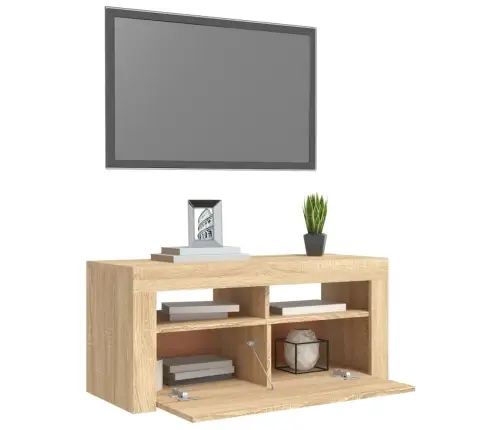 Tv Galdiņš Ar Led Lampiņām, 90X35X40 Cm, Ozolkoka Krāsā Vidaxl Tv Galdiņš Ar Led Lampiņām, 90X35X40 Cm, Ozolkoka Krāsā Vidaxl