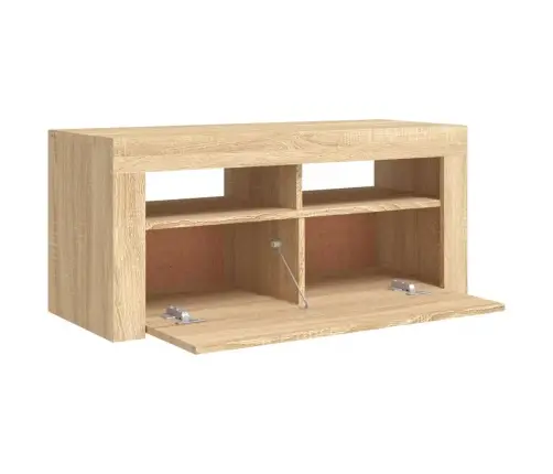Tv Galdiņš Ar Led Lampiņām, 90X35X40 Cm, Ozolkoka Krāsā Vidaxl Tv Galdiņš Ar Led Lampiņām, 90X35X40 Cm, Ozolkoka Krāsā Vidaxl