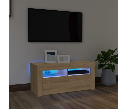 Telerialus Led-Tuledega, Sonoma Tamm, 90 X 35 X 40 Cm