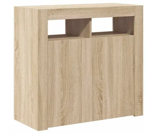 Kumode Ar Led Lampiņām, Ozolkoka Krāsa, 80X35X75 Cm Vidaxl