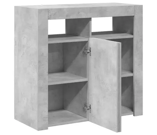 Kumode Ar Led Lampiņām, 80X35X75 Cm, Betona Pelēka Vidaxl