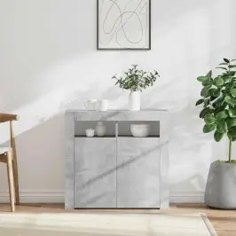 Kumode Ar Led Lampiņām, 80X35X75 Cm, Betona Pelēka Vidaxl