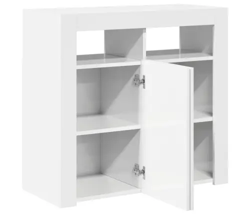 Kumode Ar Led Lampiņām, Spīdīgi Balta, 80X35X75 Cm Vidaxl