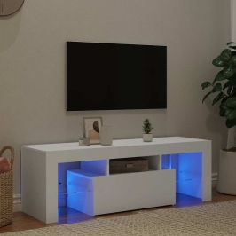 Tv Galdiņš Ar Led Lampiņām, 120X35X40 Cm, Balts Vidaxl